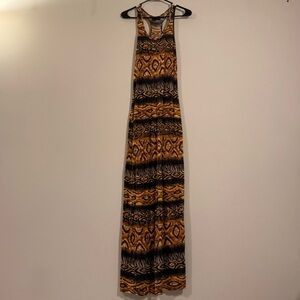 Torn by Ronny Kobo Black and Gold Patterned Maxi Dress